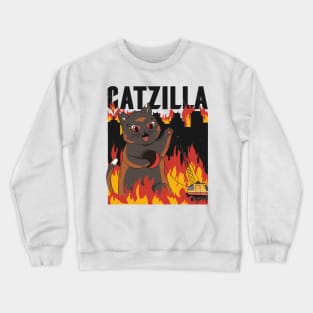 catzilla - anime cat monster Crewneck Sweatshirt